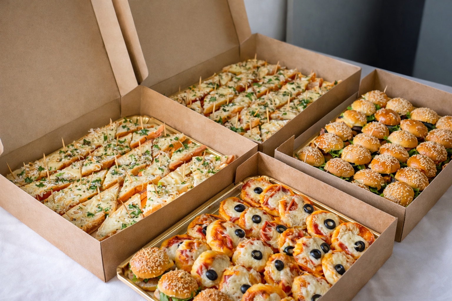 Gouro catering boxes prepared for an event