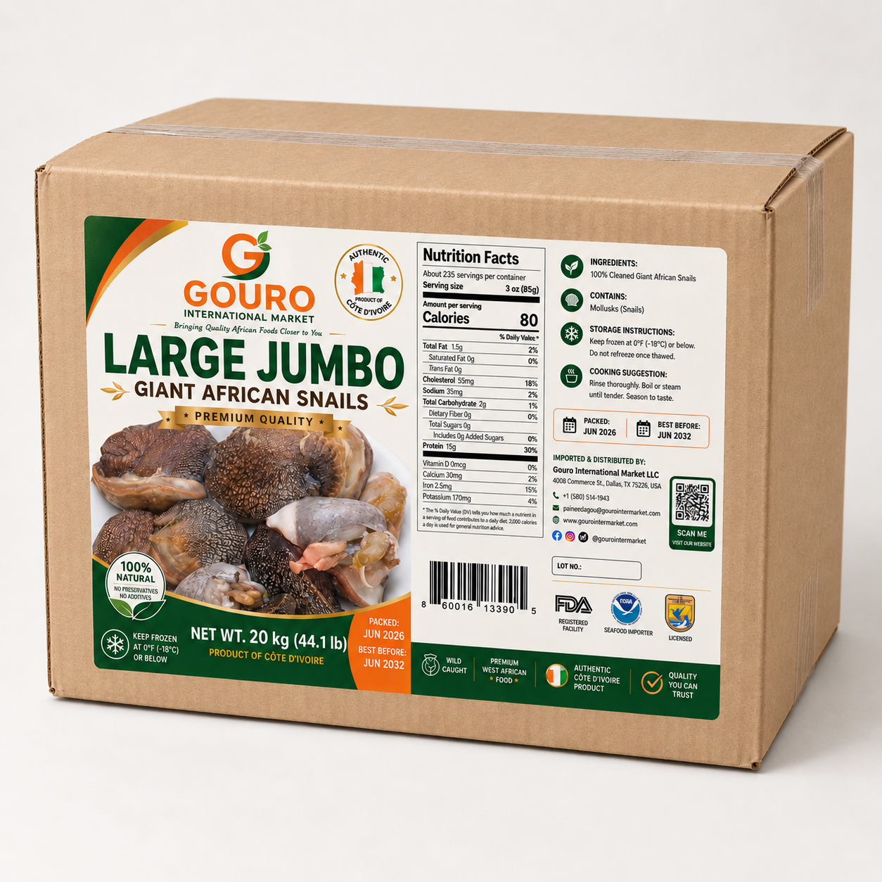 Gouro Large Jumbo 20 kg carton